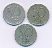 Svédország 1944G-1947TS 50ö billon (3xklf) T:VF Sweden 1944G-1947TS 50 Öre billon (3xdiff) C:VF Krause KM#817