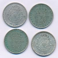 Svédország 1946-1947. 1K billon "V. Gusztáv" (2xklf) + 1954-1955. 1K billon "VI. Gusztáv Adolf" (2xklf) T:VF Sweden 1946-1947. 1 Krone billon "Gustaf V" (2xdiff) + 1954-1955. 1 Krone billon "Gustaf VI Adolf" (2xdiff) C:VF Krause KM#814, KM#826