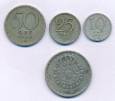 Svédország 1946. 10ö billon - 1K billon "V. Gusztáv" (4xklf) T:XF,VF Sweden 1946. 10 Öre billon - 1 Krone billon "Gustaf V" (4xdiff) C:XF,VF