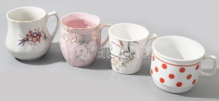 4 darab régi bögre, emlékbögre, m: 10 cm alatt