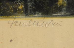 Scultéty Éva (1917-2001): Virágok. Színezett rézkarc, papír, jelzett, számozott 29x20 cm . Üvegezett...