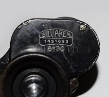 cca 1940 Carl Zeiss Jena 6x30 II. világháborús német távcső, jelzett, sorozatszámmal, sérült bőr kem...