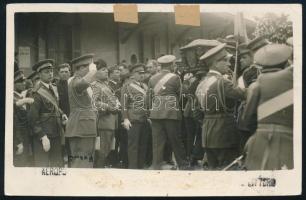 1932 Olasz légi lap Rómából Budapestre portóbélyegzéssel / Airmail postcard from Rome to Budapest wi...