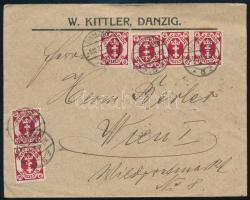 1922 Levél 11 db bélyeggel Bécsbe / Cover with 11 stamps to Vienna