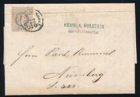 1867 25sld bélyeg levélen teljes tartalommal, Nürnbergbe / Cover with full content to Nürnberg