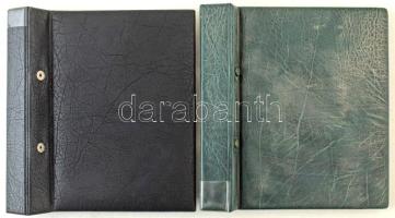 2db használt állapotú gyűrűs berakóalbum műanyag berakólapokkal bankjegyek vagy képeslapok számára