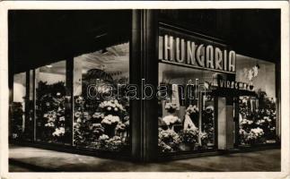 Budapest V. Hungária Virágház, kertészet. Múzeum körút 11. + "1942 HUNGÁRIA VIRÁGHÁZ VIRÁGPOSTÁJA" So. Stpl (EK)