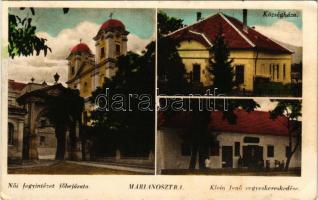 1942 Márianosztra, Női fegyintézet főbejárata, Községháza, Klein Jenő üzlete és saját kiadása (EB)