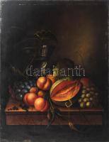 Jelzés nélkül: Csendélet dinnyékkel. Olaj, vászon, 50x40 cm