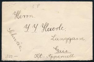 1922 Levél Svájcba sok bélyeges bérmentesítéssel / Cover to Switzerland with 14 stamps franking