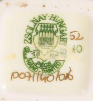 Zsolnay pillangó mintás váza, jelzett, hibátlan, m: 14,5 cm