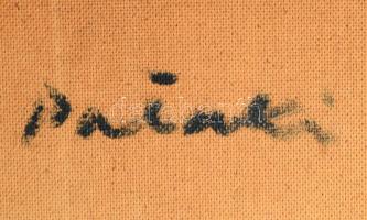 Pataki József (1928-1995): Téli táj. Olaj, farost. Jelzett. Hátoldalán a művész autográf aláírásával...