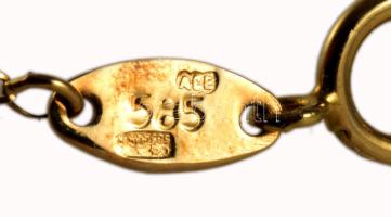 Arany (Au) nyaklánc, édesvízi gyöngyökkel, 1,4K, jelzett, számlával, bruttó 1,4g