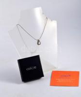 Magnolia ezüst (Ag) nyaklánc, jelzett, édesvízi gyönggyel, garancialevéllel, bruttó 6,7g