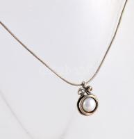 Magnolia ezüst (Ag) nyaklánc, jelzett, édesvízi gyönggyel, garancialevéllel, bruttó 6,7g