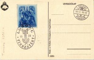 1938 Trianon, gőzmozdony. Kiadja az Ereklyés Országzászló Nagybizottsága / Hungarian irredenta propa...