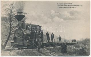 Brassó környéke, Kronstadt, Brasov; Román iparvonat, iparvasút, gőzmozdony. Adler és fia kiadása / Trenul industrial roman / Romanian industrial railway, train, locomotive + "1940 Csíkszereda visszatért" So. Stpl. (EK)