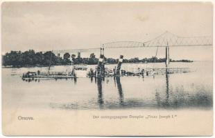 Orsova, elsüllyedt "I. Ferenc József" gőzhajó Csernavodánál (Románia) / Der untergegangene Dampfer "Franz Joseph I" / sunken SS Franz Joseph I near Cernavoda, Romania (EK)