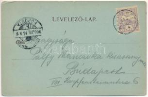 1900 Nagyenyed, Aiud; Kir. országos fegyintézet a gyáraival, börtön este holdfényben / prison at nig...