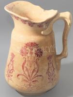 cca 1900 Villeroy &amp; Boch szecessziós kancsó, jelzett, lepattanással, m: 27,5 cm