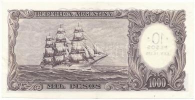 Argentína DN(1969-1971) 10P (1000P felülbélyegzett ideiglenes kiadás) T:F, szép papír
Argentina ND(...
