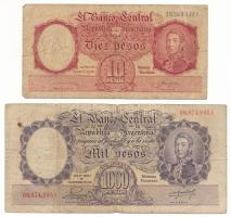 Argentína DN(1952-1955) 1000P + DN(1958-1959) 10P T:VG,G Argentina ND(1952-1955) 1000 Pesos + ND(1958-1959) 10 Pesos C:VG,G Krause P#269, P#270