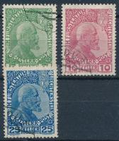 Liechtenstein 1912/1916 Forgalmi sor Mi 1-3 (Mi EUR 120.-)