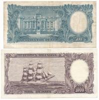 Argentína DN(1963-1964) 500P + DN(1967-1969) 1000P T:F, egyik szép papír
Argentina ND(1963-1964) 50...
