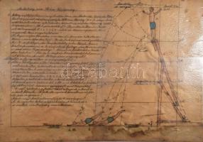 ca 1910 Bevezetés a toronyugrásba. Magyar és német nyelven írt és egyedi rajzos ív, magasról való fejesugrás technikájáról, 50x35 cm