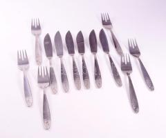 WMF halfigurával díszített 6 személyes halevő készlet, 12 darab, jelzett, jó állapotban.