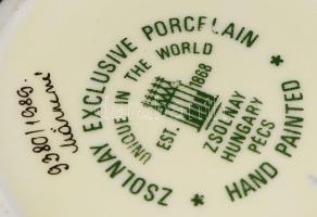 Zsolnay Exclusive aranykontúrozott virágmintás váza, jelzett, hibátlan, m: 27 cm