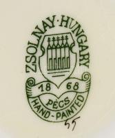 Zsolnay pillangó mintás kisváza, jelzett, hibátlan, m: 7 cm