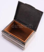 Monogramos alpakka doboz fa betéttel, 9x12 cm