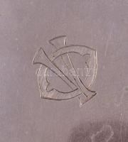 Monogramos alpakka doboz fa betéttel, 9x12 cm