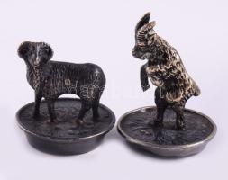 Kos és kecske figurás italos üveg lezáró, m: 4,5 cm alatt