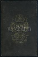 cca 1890 Szeged, elegáns hölgyek egy vásári standnál, keményhátú fotó Letzter és Társa szegedi műter...