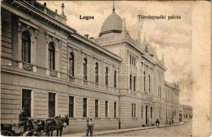 Lugos, Lugoj; Törvényszéki palota. Berecz J. kiadása / court (ázott / wet damage)