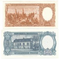 Argentína DN(1967-1969) 100P + 500P T:XF, F szép papír
Argentina ND(1967-1969) 100 Pesos + 500 Peso...
