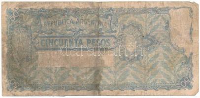 Argentína DN(1912-1920) 50P kiolvashatatlan felülbélyegzéssel, "09,330,446 A" T:VG
Argent...