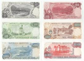 Argentína DN(1976-1983) 50P-10.000P (6xklf) T:UNC,AU, sarokhajlás
Argentina ND(1976-1983) 50 Pesos ...