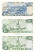 Argentína DN(1976-1983) 500P (2x) sorszámkövetők "81.716.753 C - 81.716.754 C" + 5000P T:U...