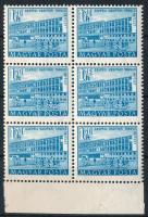 1951 Épületek 1,70Ft ívszéli hatostömb 1,78 tévnyomattal (18.000)