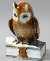 Zsolnay bölcs bagoly, kézzel festett, jelzett, hibátlan, m: 16 cm
