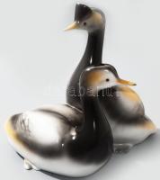 Hollóházi búbos vöcsök pár. Kézzel festett, jelzett, hibátlan , m: 20 cm