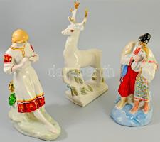 3 db nagy méretű Lomonoszov szovjet porcelán figura. Jelzett, hibátlan 28-32 cm