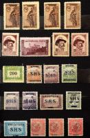 212 db megszállási bélyeg Bodor vizsgálójellel, 7 lapos, közepes berakóban