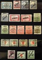 212 db megszállási bélyeg Bodor vizsgálójellel, 7 lapos, közepes berakóban