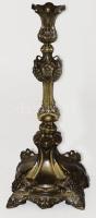 Barokk gyertyatartó szőlő díszítéssel, réz. XIX. sz. 37 cm