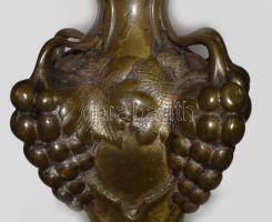 Barokk gyertyatartó szőlő díszítéssel, réz. XIX. sz. 37 cm