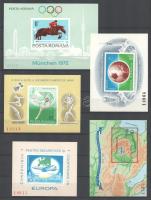 Románia 1972-1980 5 db vágott blokk berakólapon